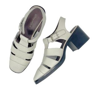 Jeffrey Campbell Finlay Fisherman Pump in White Leather